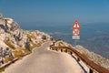 Winding narrow road in Biokovo mountain range with amazing views, Sveti Jure summit, Makarska riviera, Dalmatia, Croatia Royalty Free Stock Photo