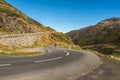 Winding pass road at Oberalp Pass, Canton of Graubuenden, Switzerland Royalty Free Stock Photo