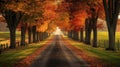 A Winding Path Through a Canopy of Autumn Leaves Royalty Free Stock Photo