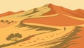 Winding Path Through Desert Dunes, Journey and Exploration, vector design Generative AI Royalty Free Stock Photo