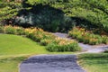 Winding Path Through Garden of Daylilies at Regional Fairfax County Park Virginia