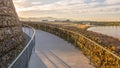 Winding path leading to a bridge over Oquirrh Lake Royalty Free Stock Photo