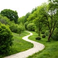 Winding Path Through Lush Green Landscape Royalty Free Stock Photo