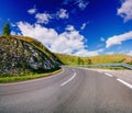 Winding Paved Road in the French Alps Royalty Free Stock Photo