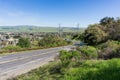 Winding paved road in Santa Teresa park, San Jose, Santa Clara county, California
