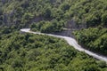 Winding and picturesque road high in the mountains.