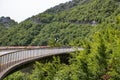 Winding and picturesque road high in the mountains.