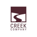 Winding River Creek Road logo design