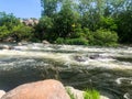 Winding river with rapids in a rocky gorge Royalty Free Stock Photo