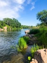 Winding river in a rocky gorge Royalty Free Stock Photo