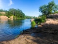 Winding river in a rocky gorge Royalty Free Stock Photo