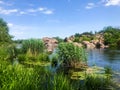 Winding river in a rocky gorge Royalty Free Stock Photo