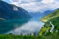 Scenic mountains and fjord landscape Norway