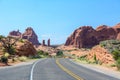 Winding road in Arches National Park, Moab, Utah, United States Royalty Free Stock Photo