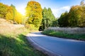 Winding road . Autumn road asphalt.