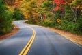 Winding road through autumn trees Royalty Free Stock Photo