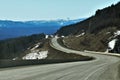 Winding road between British Columbia, Canada and Alaska Royalty Free Stock Photo