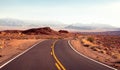 Winding road  through the desert landscape. White Domes Road MouseÃ¢â¬â¢s Tank Road near Valley of Fire State Park, Nevada, United St Royalty Free Stock Photo