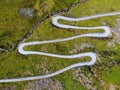 Winding road drone view in Norway Royalty Free Stock Photo