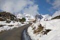 Winding Road in the French Alps in Winter Royalty Free Stock Photo