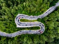 Winding road full of traffic, rush hour traffic on a highway Royalty Free Stock Photo