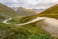 Winding Road in Hatcher pass, Palmer, Alaska Royalty Free Stock Photo