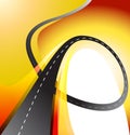 Winding road highway background vector illustration