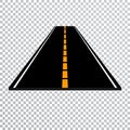 Winding road or highway with markings. Direction, transportation set. Vector illustration Royalty Free Stock Photo