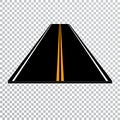 Winding road or highway with markings. Direction, transportation set. Vector illustration Royalty Free Stock Photo