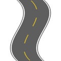Winding road isolated, highway vector