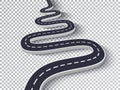 Winding Road Isolated Transparent Special Effect. Road way location infographic template. EPS 10