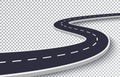 Winding Road Isolated Transparent Special Effect. Road way location infographic template. EPS 10 Royalty Free Stock Photo