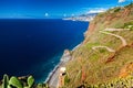 Winding road leading to the beach Ponta do Garajau