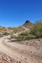 Winding road leading to Dome Rock- - West of Quartzsite. Arizona Royalty Free Stock Photo