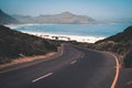 Winding road leading to Whitesands beach in western Cape, South Africa