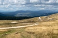 Winding road through mountain landscape