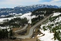 Winding road in mountain washington Royalty Free Stock Photo