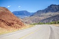 Winding road through mountainous area. Royalty Free Stock Photo