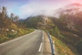 Winding road among mountains. Beautiful nature of Norway Royalty Free Stock Photo