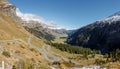 Winding Road Panorama of Klausenpass, Switzerland Royalty Free Stock Photo