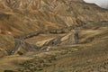 Winding road, part of the Leh-Manali Highway, Lamayuru, Ladakh, Jammu and Kashmir, India Royalty Free Stock Photo