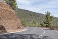 Winding road passing through Teide National Park, connecting the volcano with the coast of Tenerife, Canary Islands, Spain Royalty Free Stock Photo