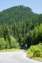 Winding road in the Rhodopes, Bulgaria Royalty Free Stock Photo