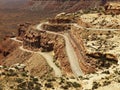 Winding Road on Rugged Desert Rock Formation Royalty Free Stock Photo
