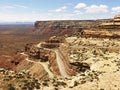 Winding Road on Rugged Desert Rock Formation