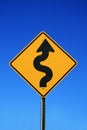 Winding road sign Royalty Free Stock Photo