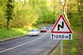 Winding road sign Royalty Free Stock Photo