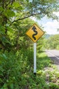 Winding Road Sign Royalty Free Stock Photo