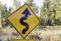 Winding Road Sign Royalty Free Stock Photo