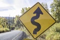 Winding Road Sign Royalty Free Stock Photo